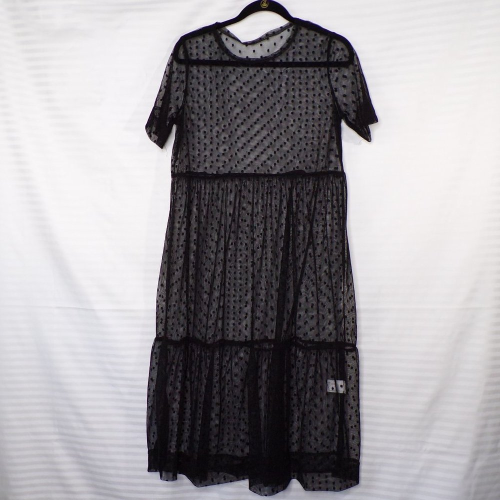 *Tiered Sheer Dobby Mesh Dress
